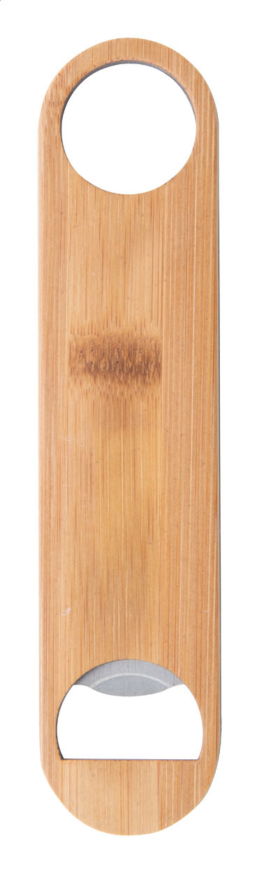 Nerezový barmanský otvírák lahví BOOJITO s bambusovým povrchem - přírodní / stříbrná