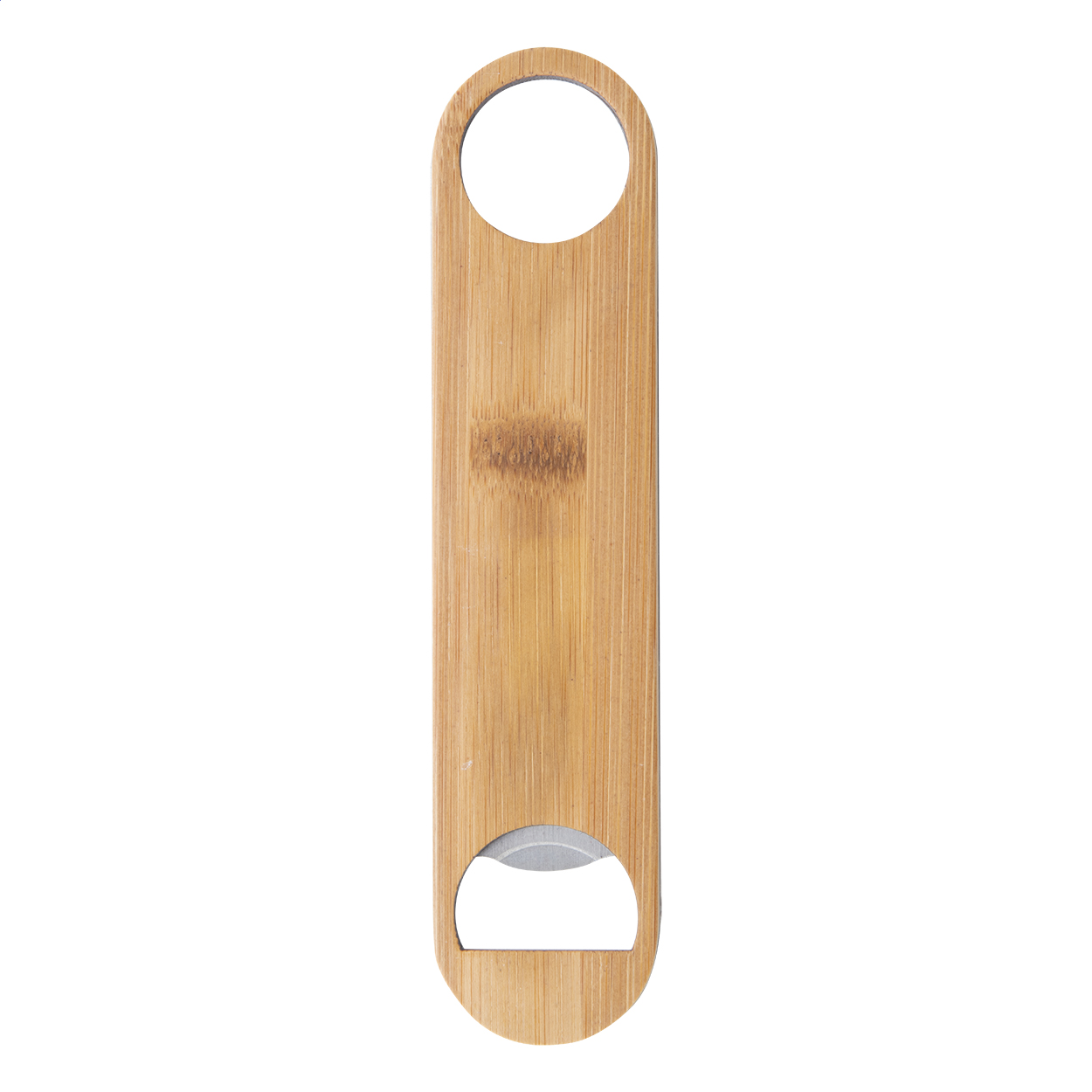 Nerezový barmanský otvírák lahví BOOJITO s bambusovým povrchem - přírodní / stříbrná