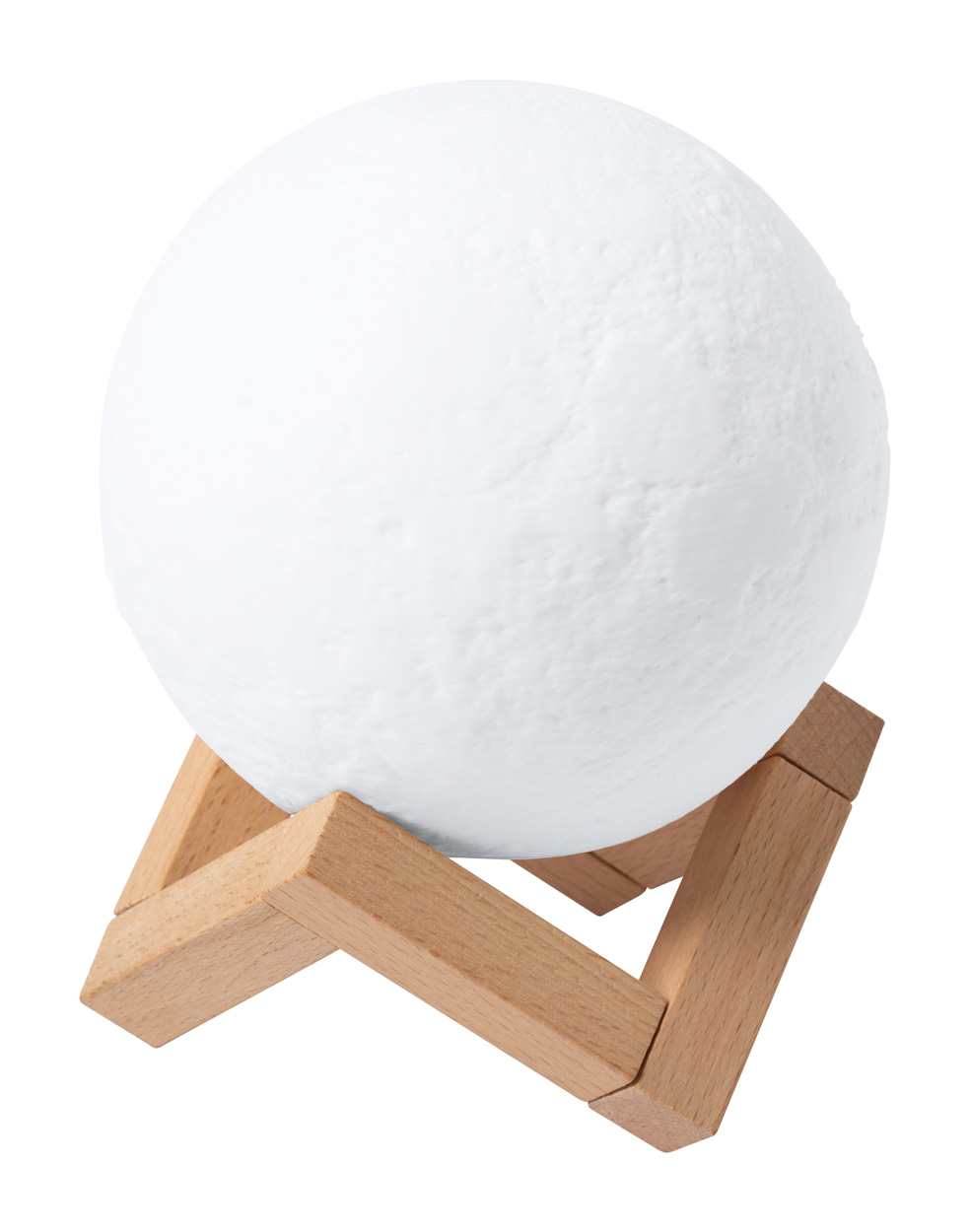 Plastic wireless speaker YOIS in the shape of the moon - white / natural