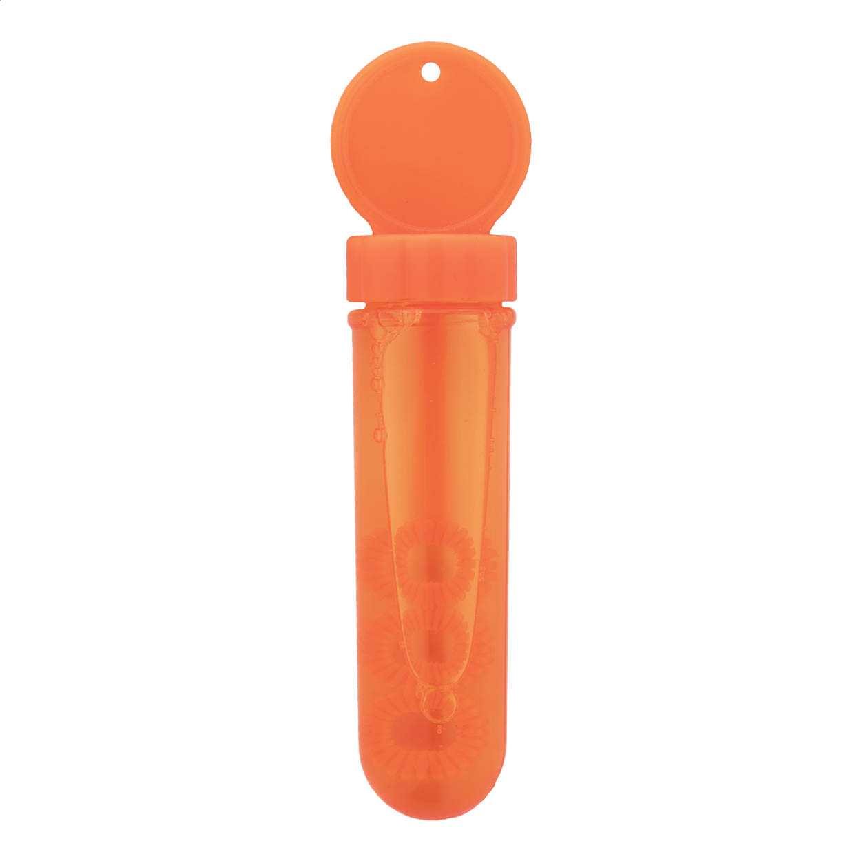 Plastová nádobka s bublifukem BLOWY, 30 ml - oranžová