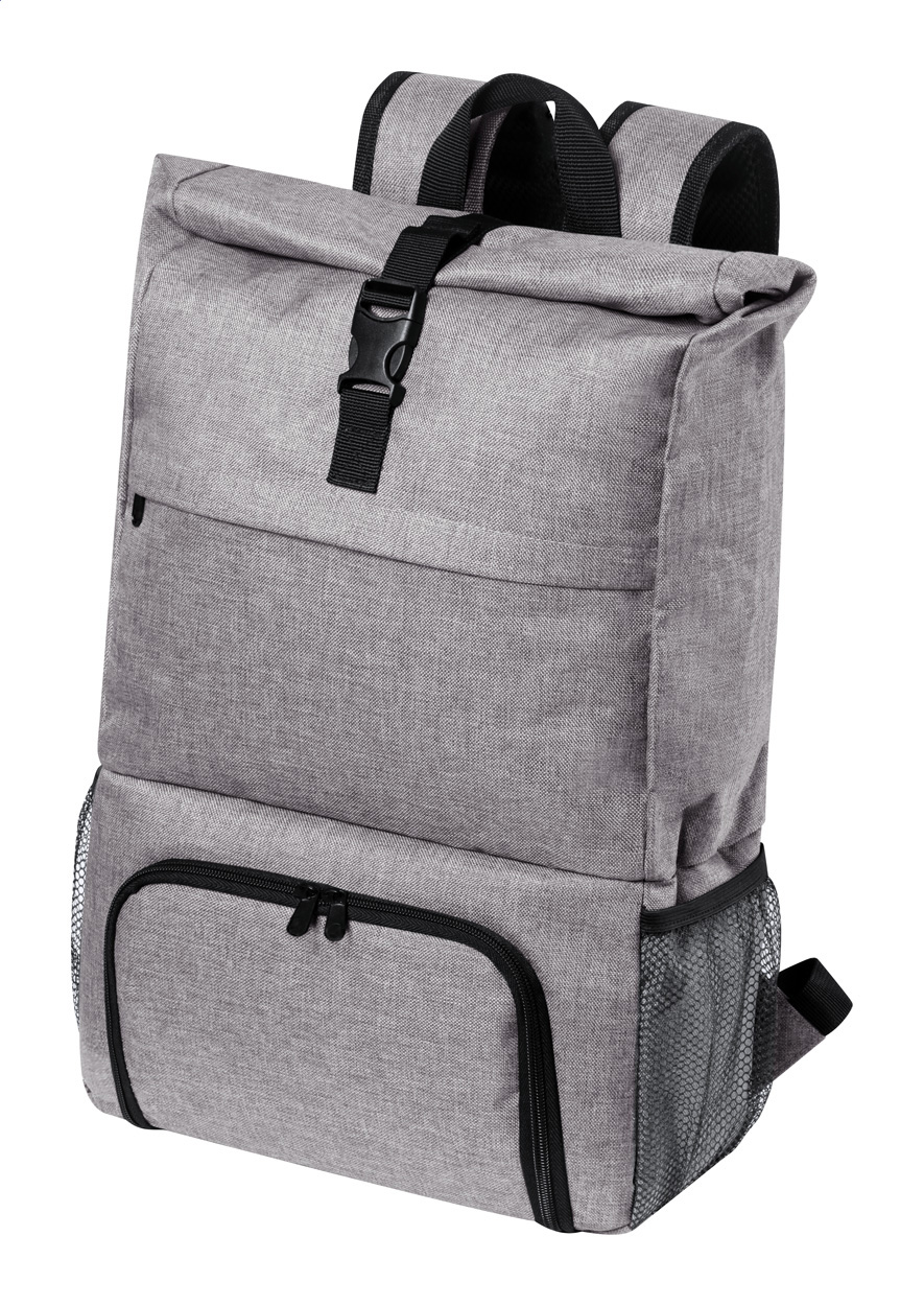 Polyester backpack HOWAR with thermal pocket - grey