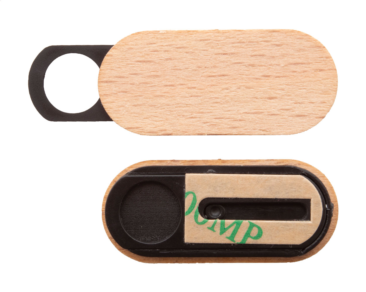 Plastová krytka na web kameru WOOCAM s dřevěným povrchem - přírodní