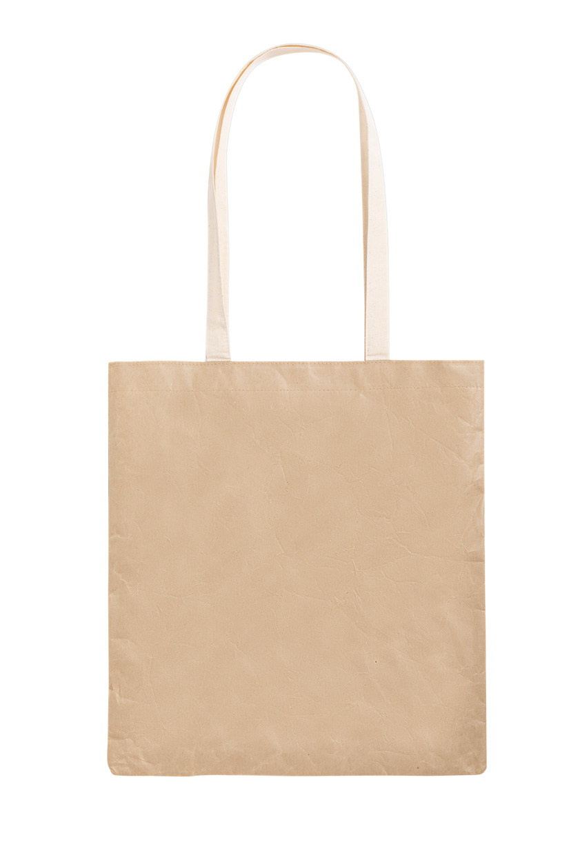 Papírová nákupní taška CURIEL - přírodní / bílá