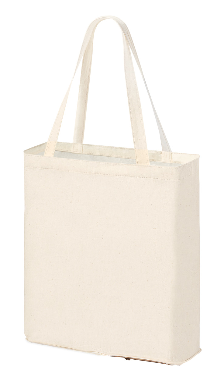 Skládací látková nákupní taška DYLAN - přírodní / bílá