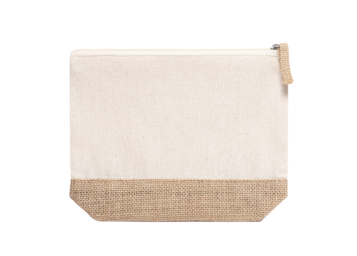  Cotton cosmetic bag TAYS with jute bottom - natural