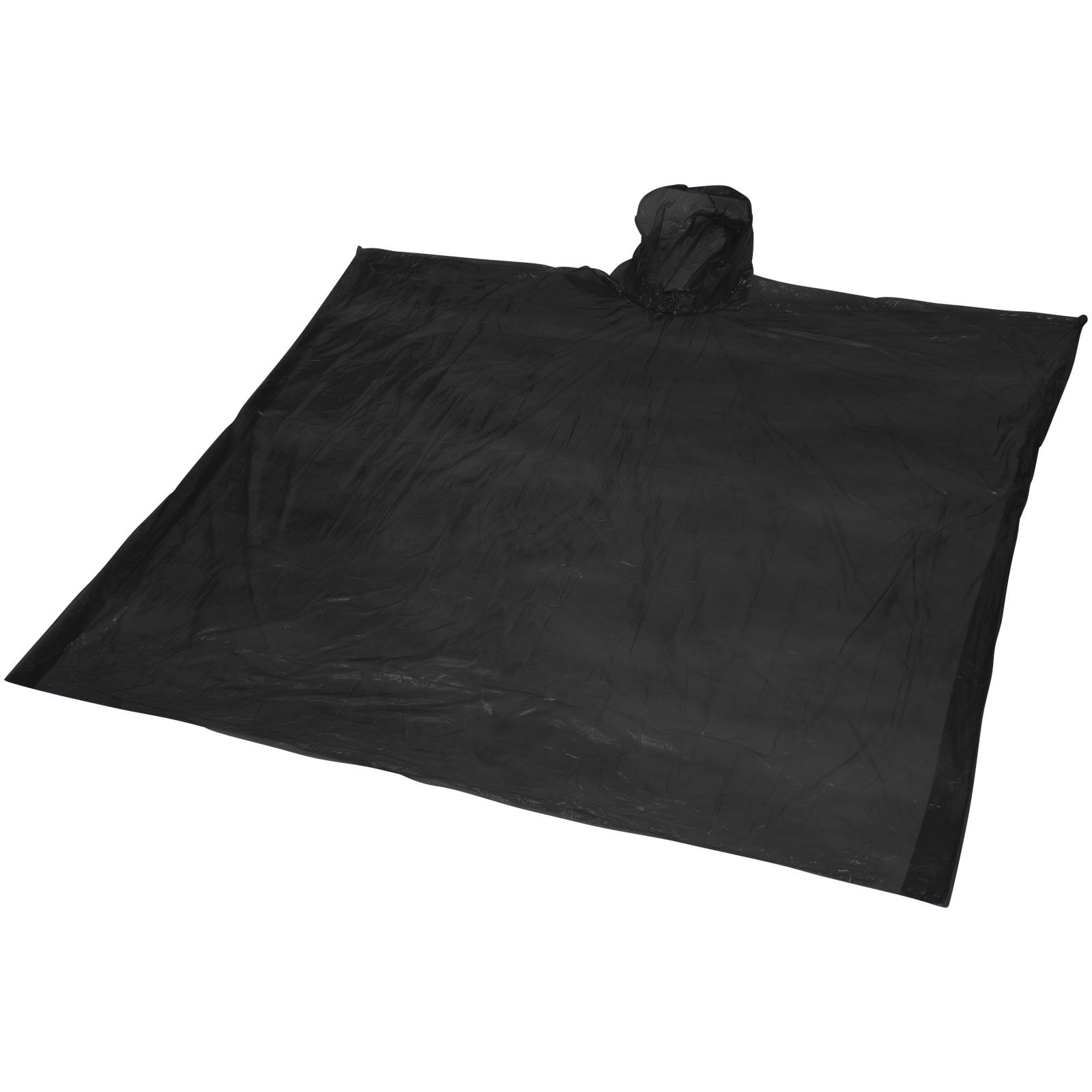 Recyklované jednorázové pončo do deště Mayan s úložným vakem Solid black