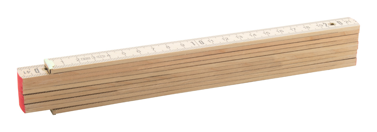 Wooden folding tape measure GABLE, 2 m - natural