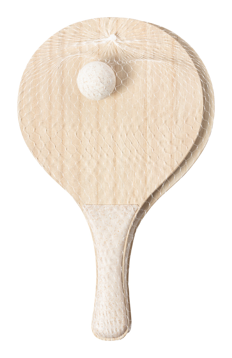 Wooden beach tennis set SAIKER - natural
