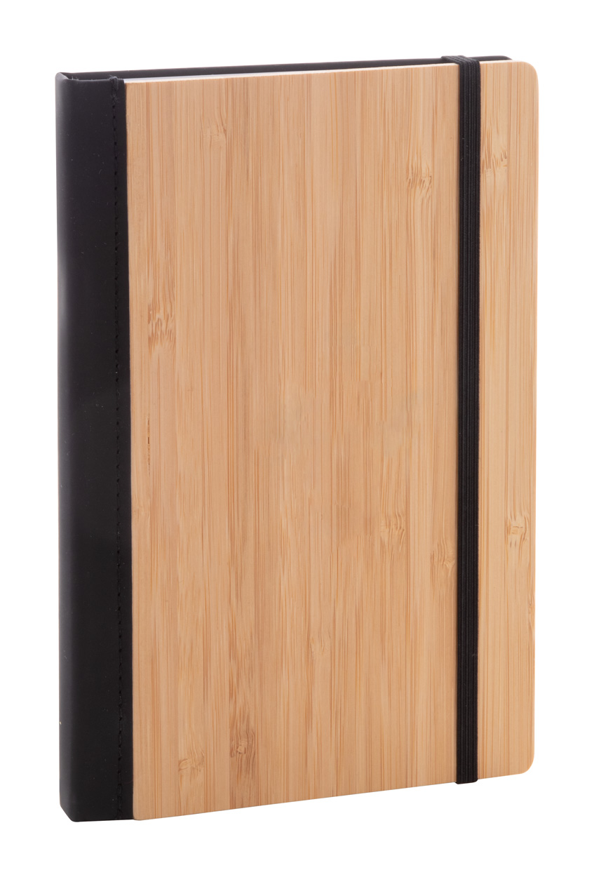 Lined notepad PATHOM with bamboo cover, A5 format - natural / black