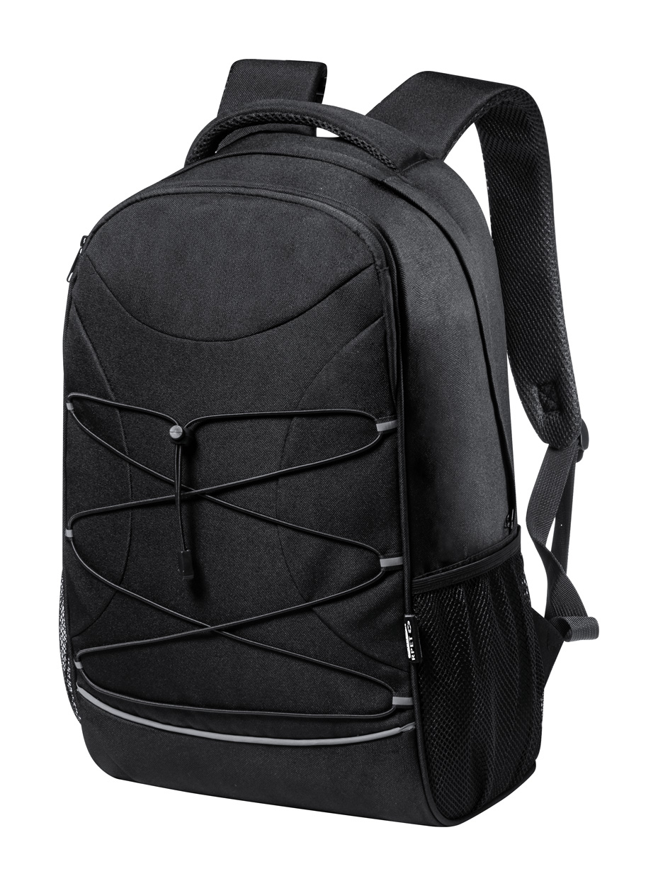 Polyesterový batoh BERNY z recyklovaného materiálu - černá