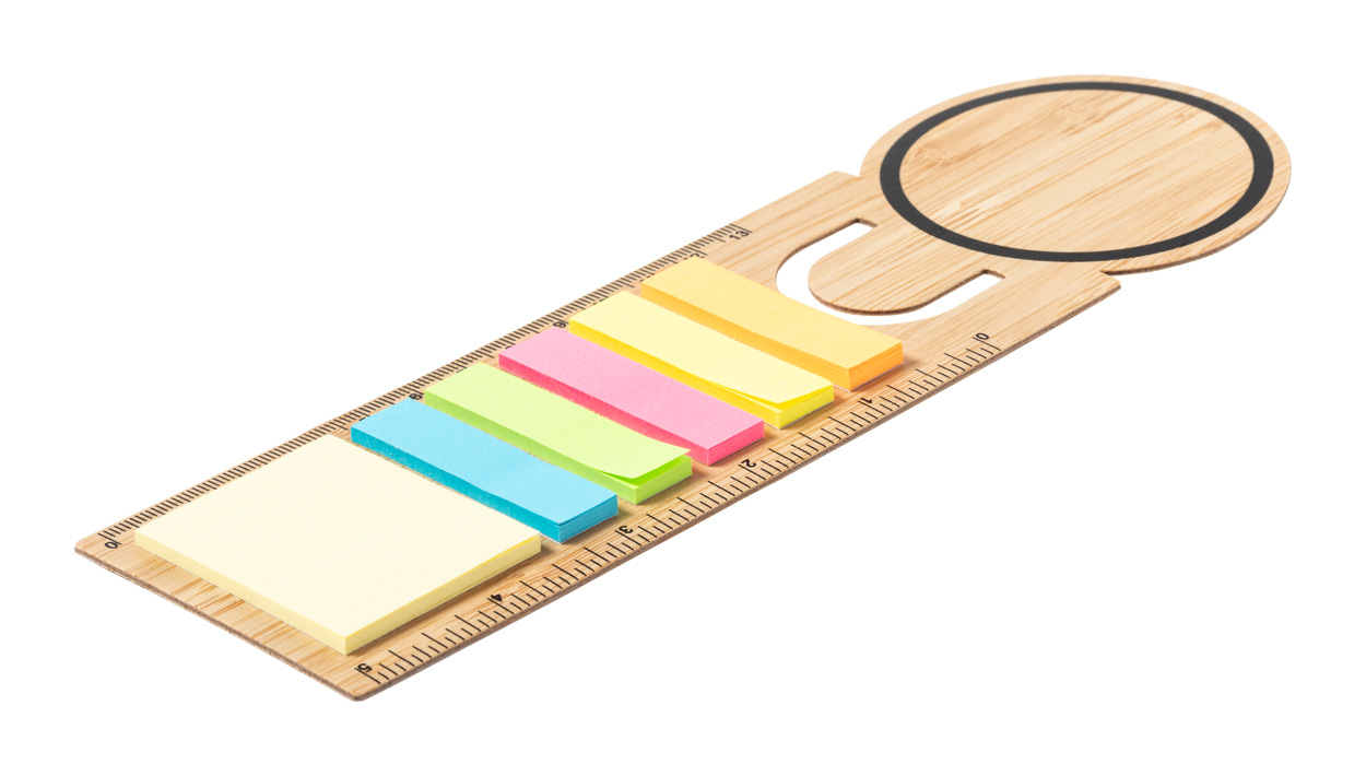 Bamboo bookmark TECIN with ruler - natural