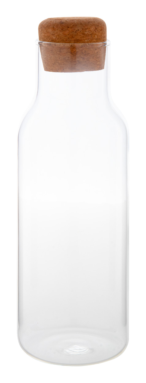 Skleněná karafa na vodu MOLOKAI XL s korkovým víčkem, 1 l - transparentní / přírodní