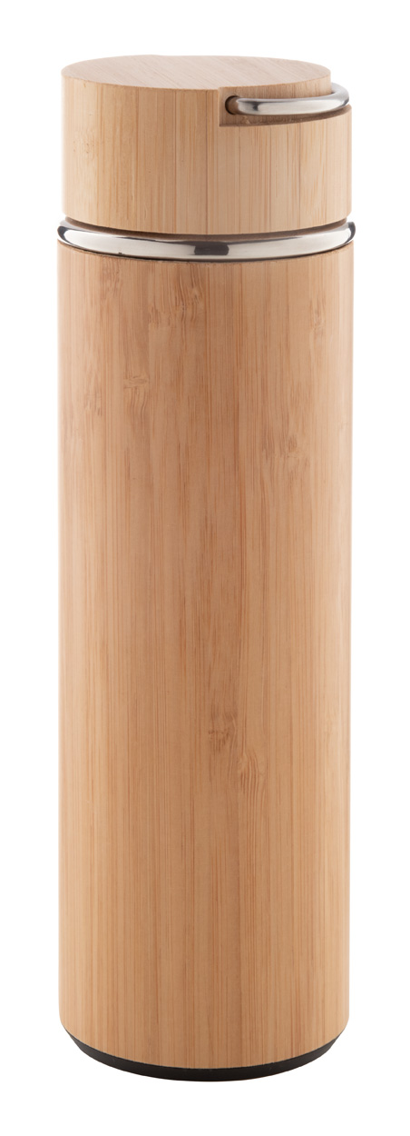 Kovová termoska BOMBOO s bambusovým povrchem, 450 ml - přírodní