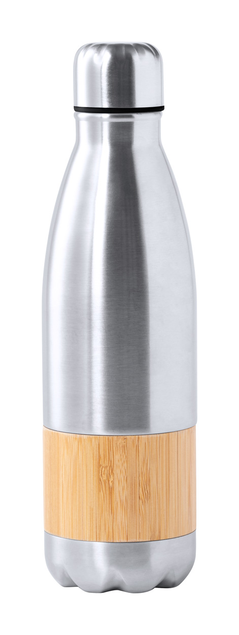 Metal sports bottle GUIVER, 750 ml - silver / natural