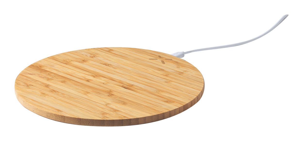 Bambusová podložka pod myš s bezdrátovou nabíječkou BISTOL - přírodní