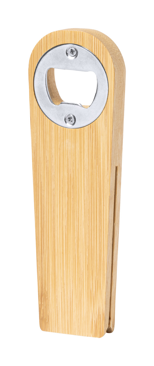 Bambusový otvírák NADIM s klipem na uzavírání sáčků - přírodní