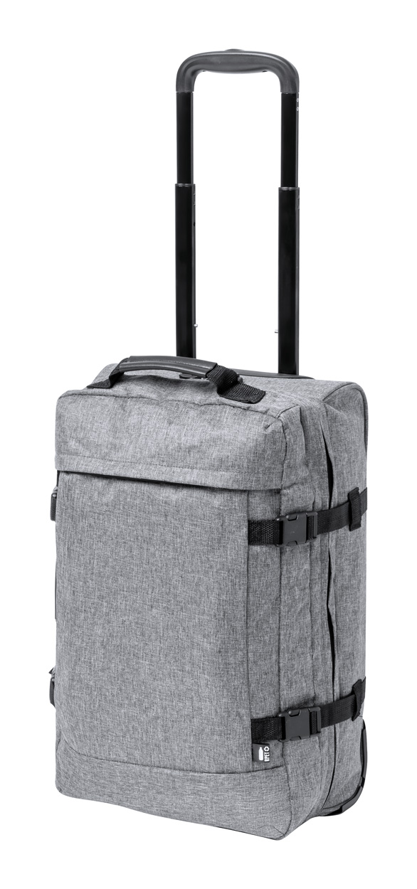 Polyesterová taška na kolečkách YACMAN z RPET materiálu - šedá