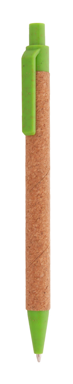 Plastové kuličkové pero z pšeničné slámy COBBER s korkovým povrchem