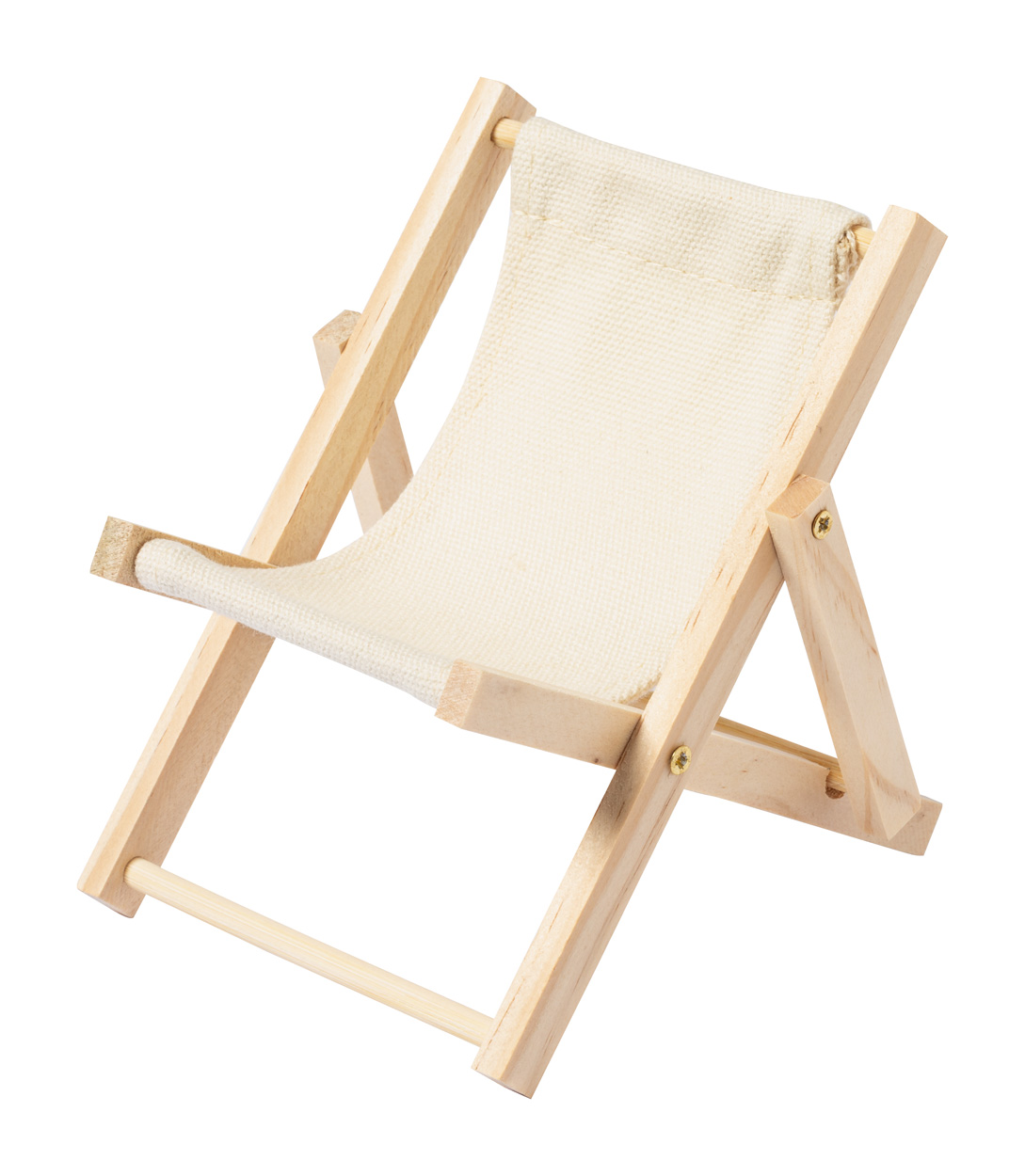Wooden mobile phone holder MEDRUS in the shape of a deckchair - natural