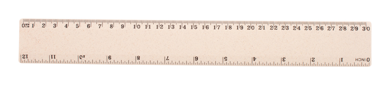 Plastic ruler WHEALER 30 made of wheat straw, 30 cm - natural