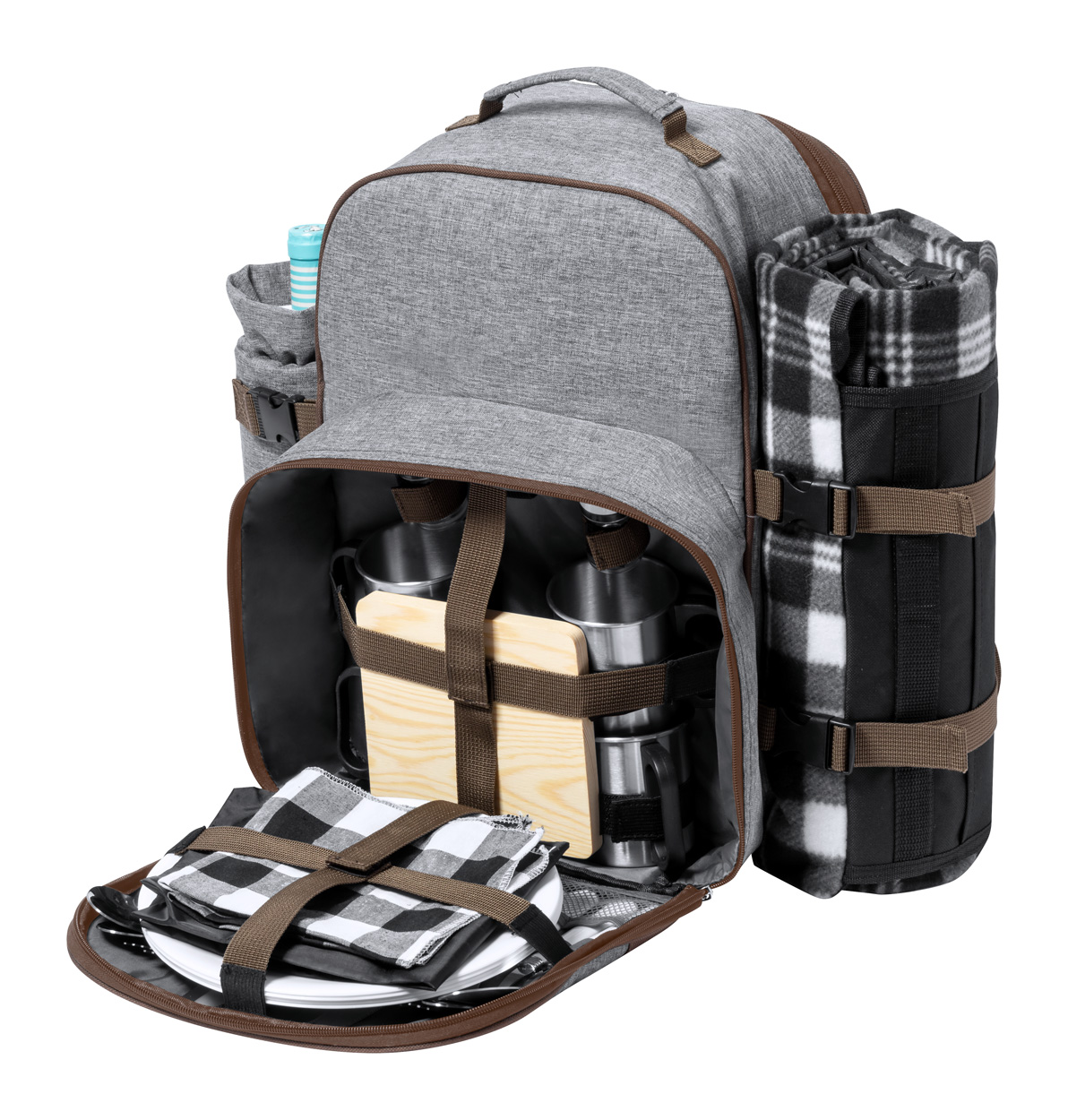 Cooling picnic backpack SEYMAN made of RPET material - grey