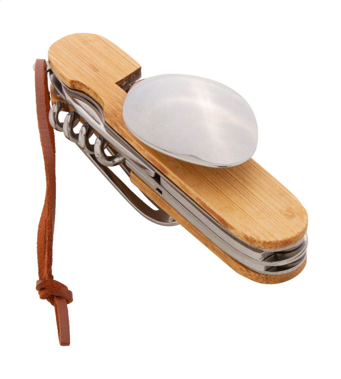 Kapesní skládací příbor XANDER, 7 funkcí - přírodní