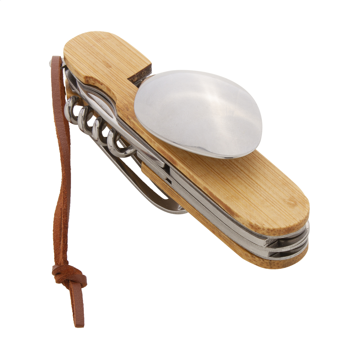 Kapesní skládací příbor XANDER, 7 funkcí - přírodní