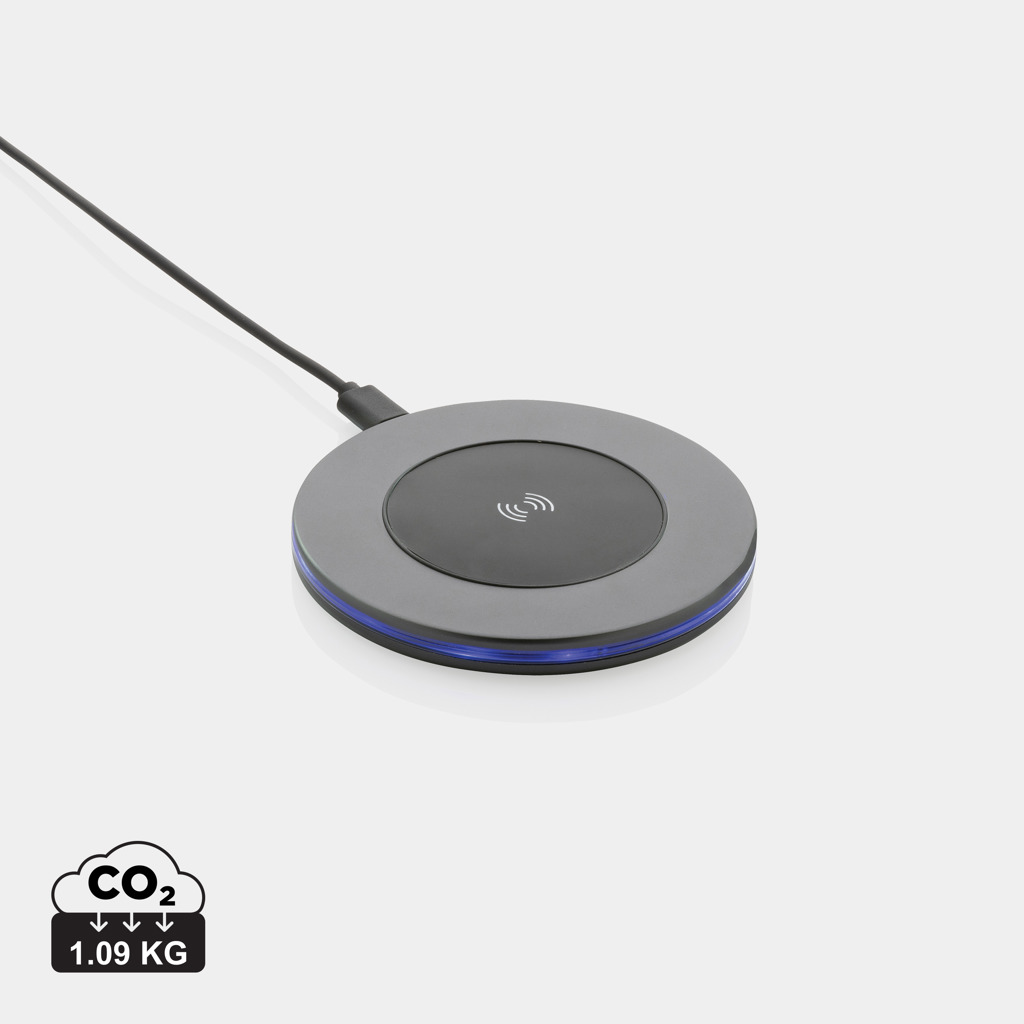 RCS recycled aluminium 10W wireless charger ABASH - grey