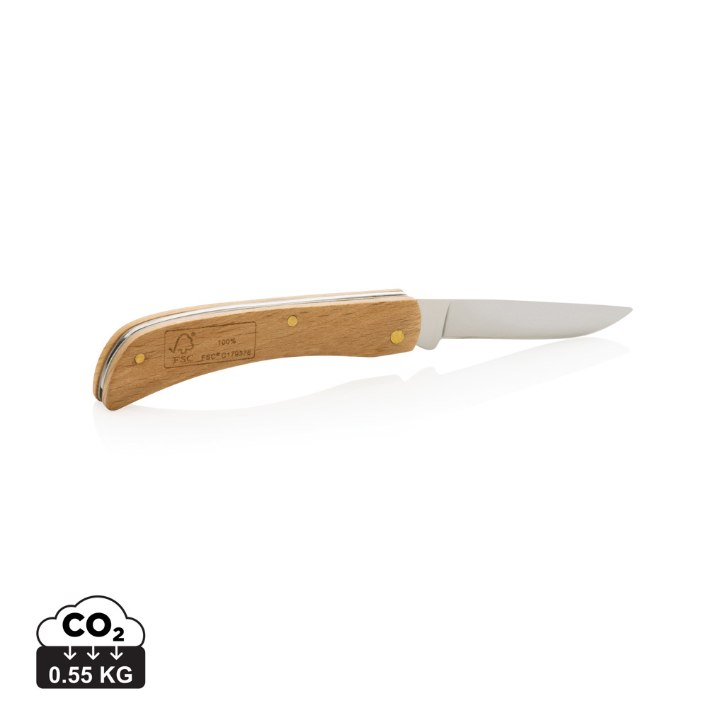 Skládací dřevěný nůž RADICAL s FSC certifikací - hnědá