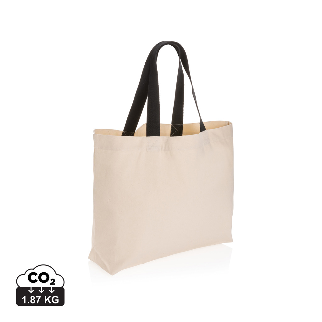 Undyed recycled canvas large tote bag CRUST, Impact collection
