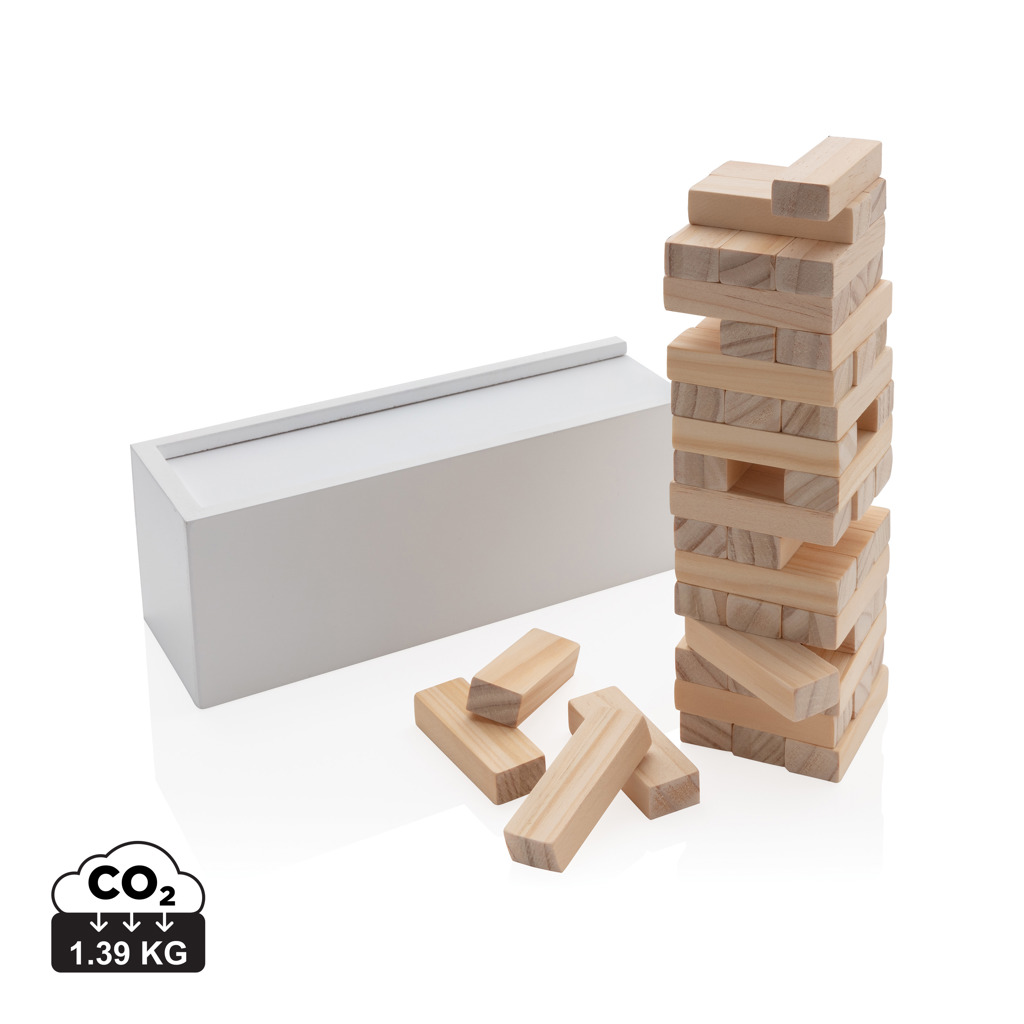 Dřevěná stolní hra v krabičce BABBLING s certifikací FSC - bílá