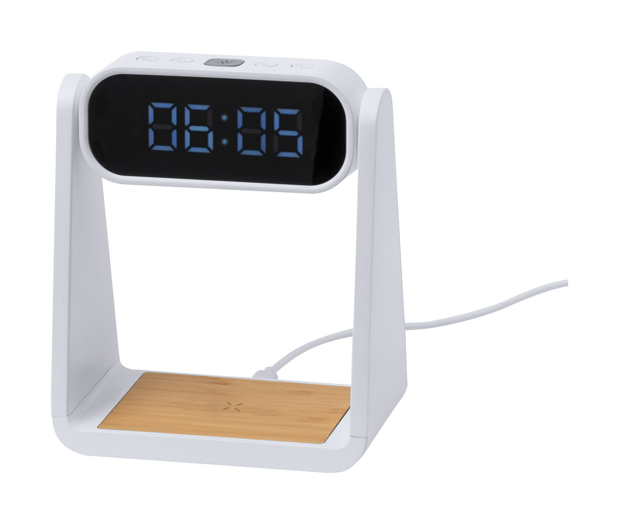 Darret alarm clock wireless charger White