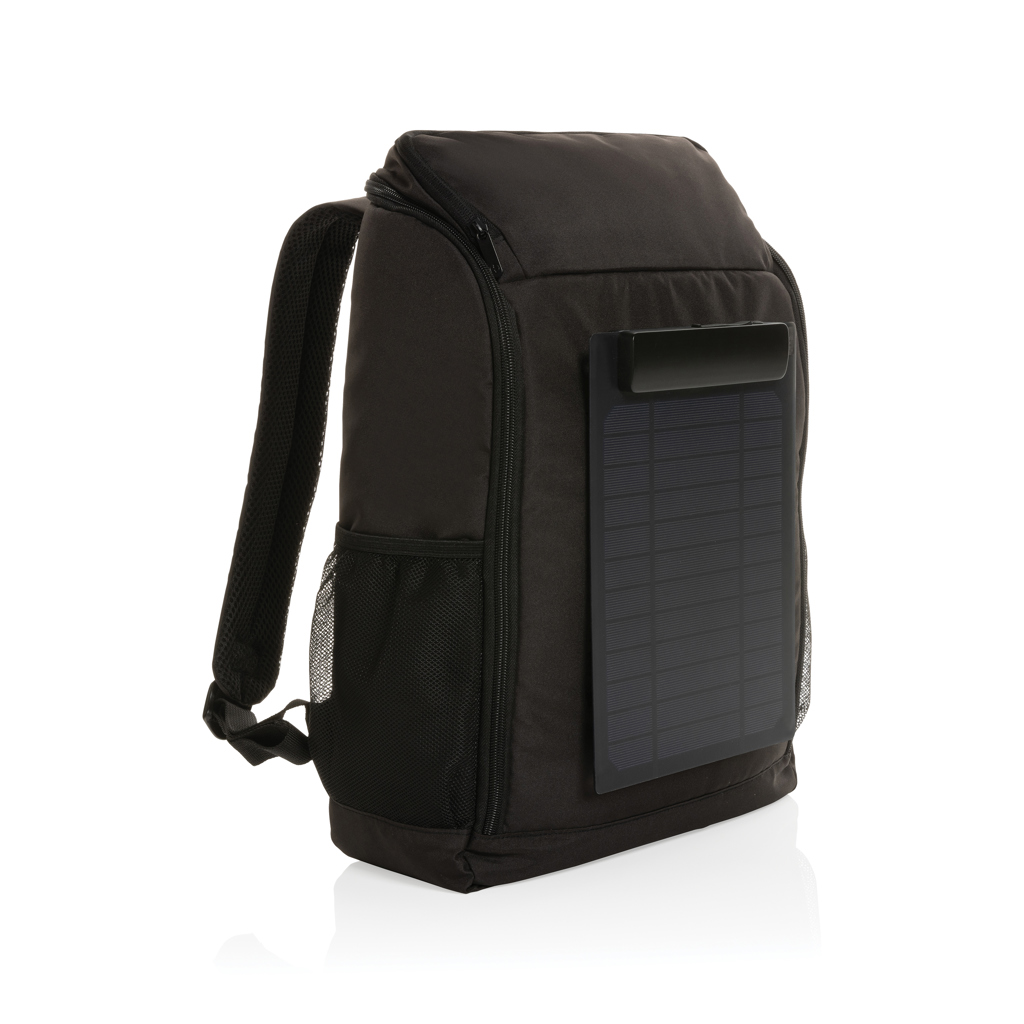 Backpack with solar panel 5W Pedro from RPET AWARE™ - black
