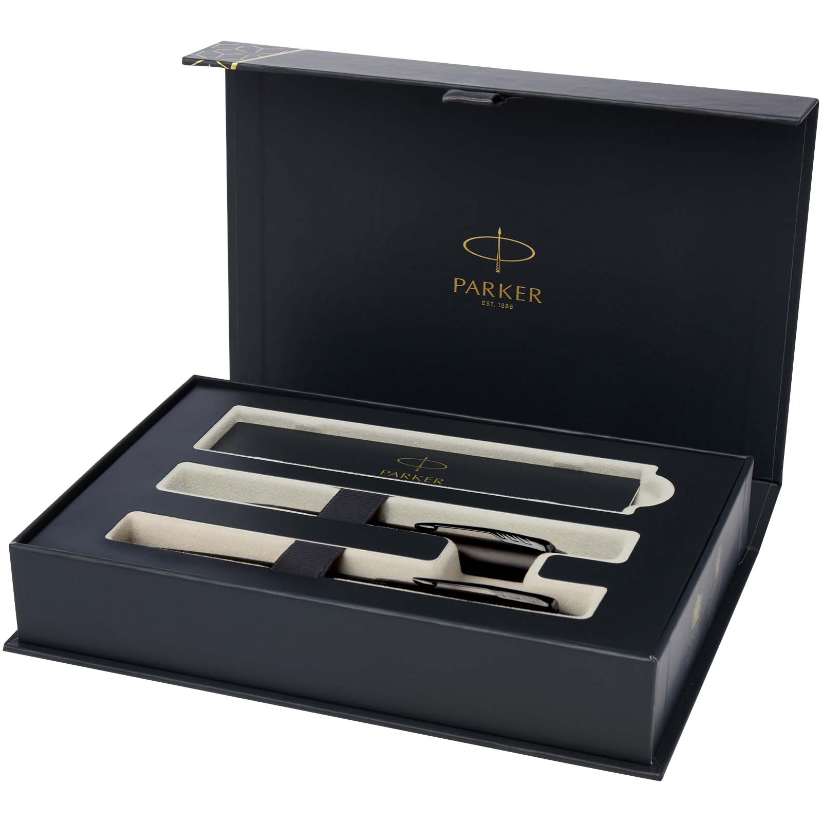 Writing Set Parker Parker IM achromatic ballpoint and rollerball pen set with gift box Solid Black