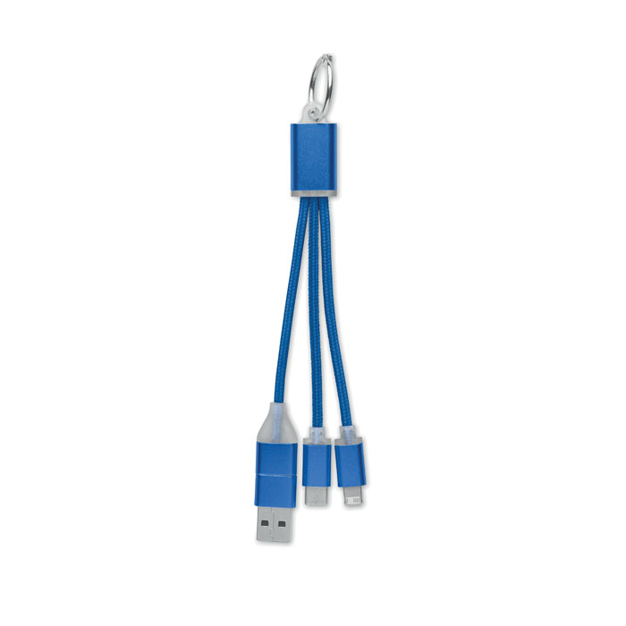 Klíčenka s nabíjecím kabelem BLUE