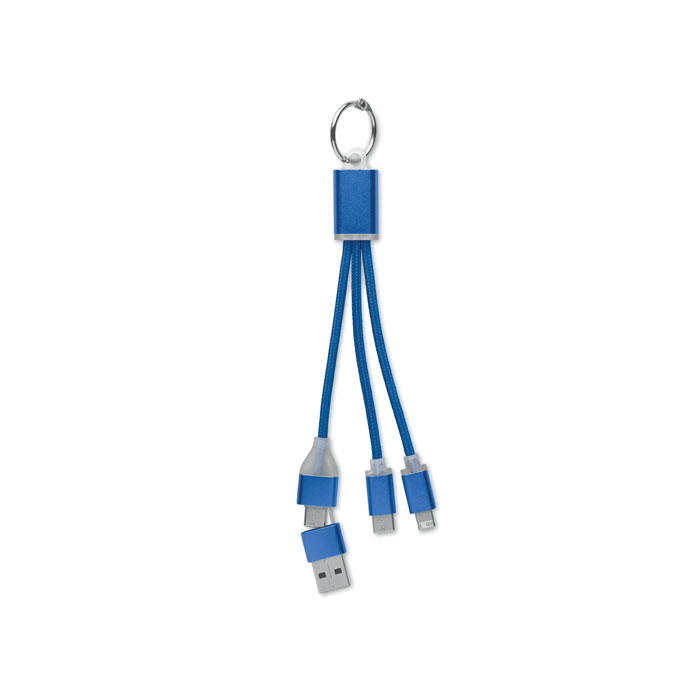 Key ring with charging cable BLUE