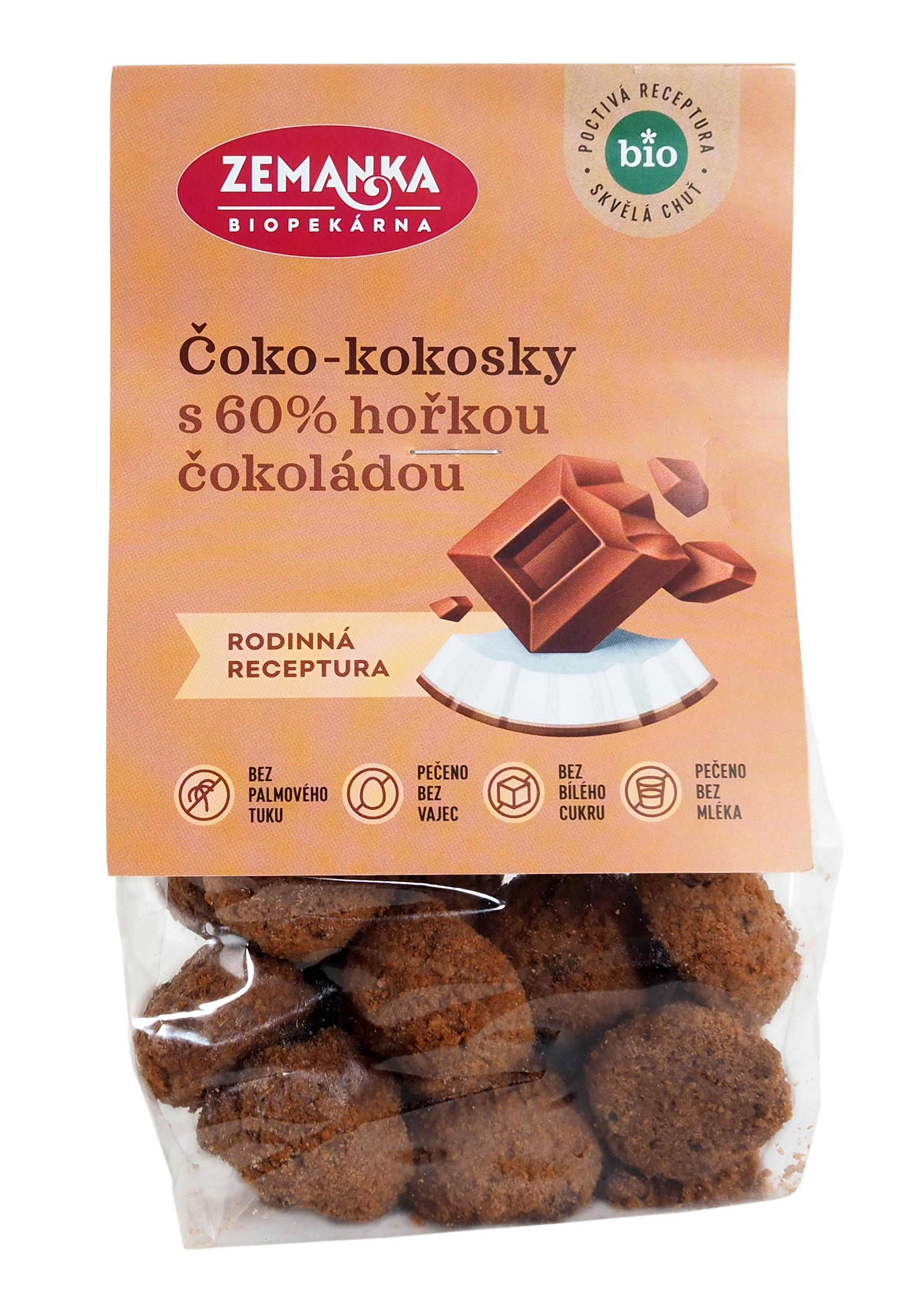 Bio čoko-kokosky s 60% hořkou čokoládou