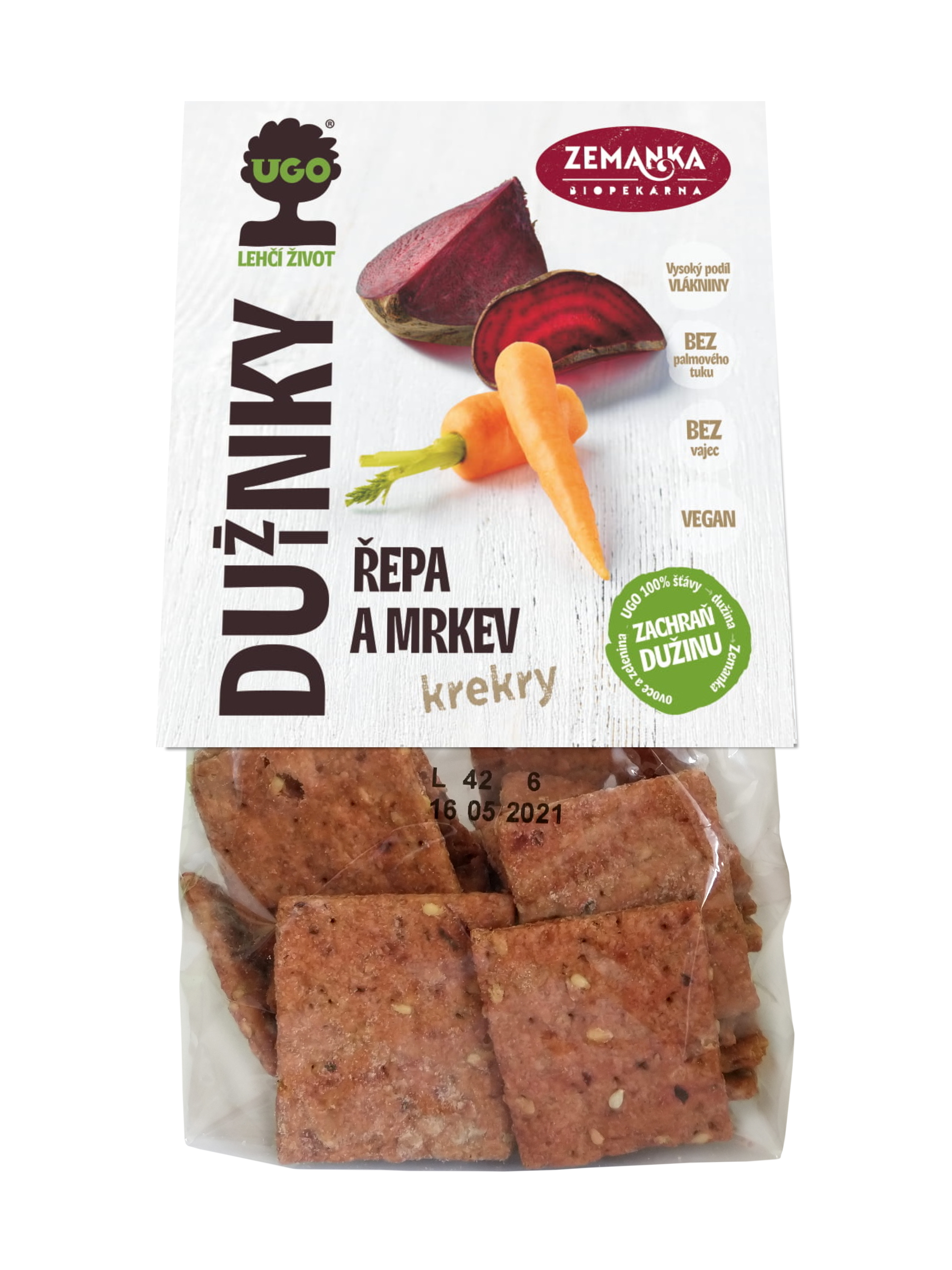 Salty crackers with beetroot pulp and carrot