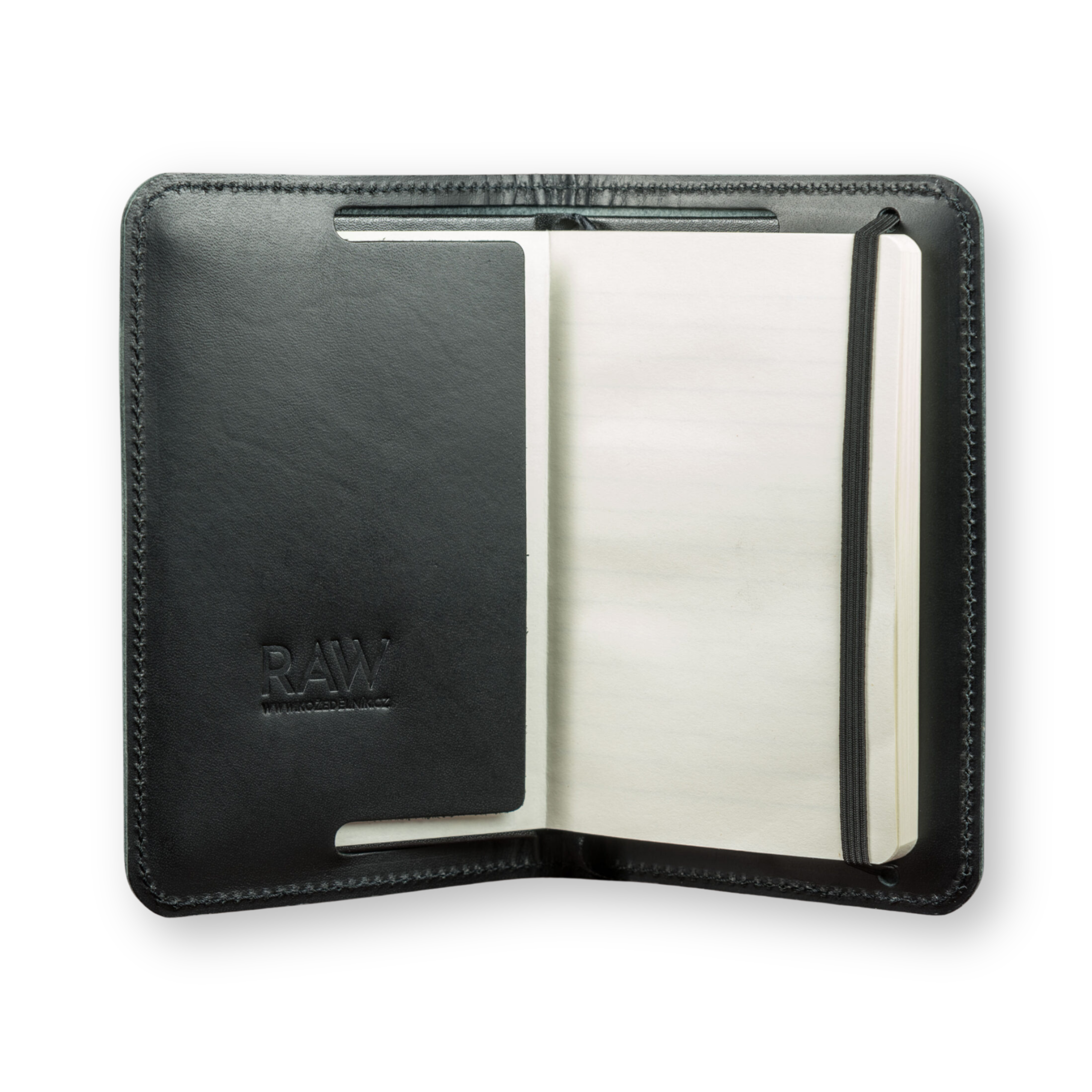 Kožený obal na zápisník A6 - černý Kožený obal na zápisník A6 - černý