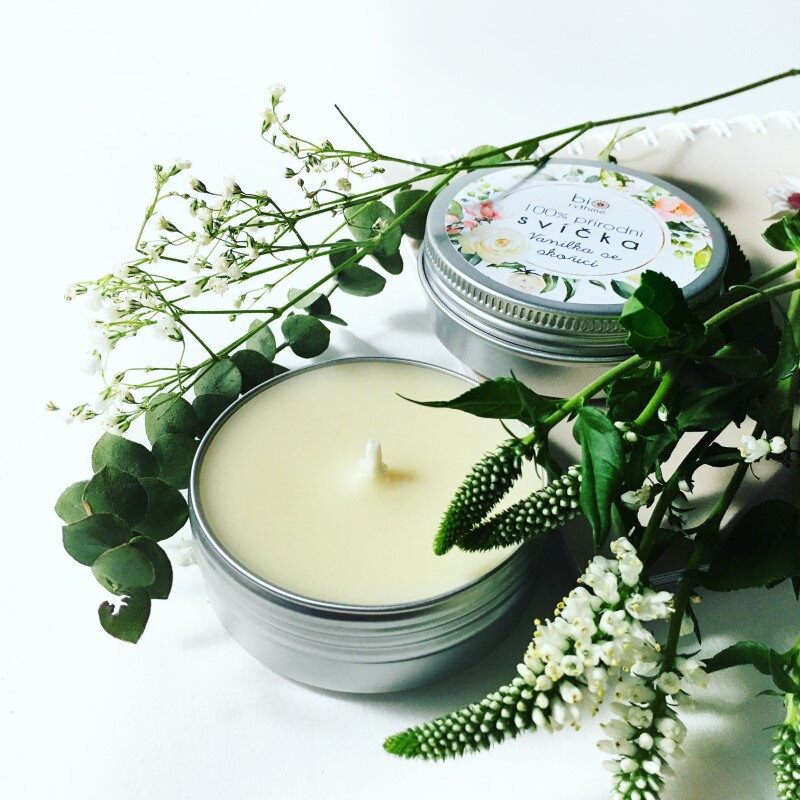 100% přírodní svíčka: Elegantní vanilka - přírodní