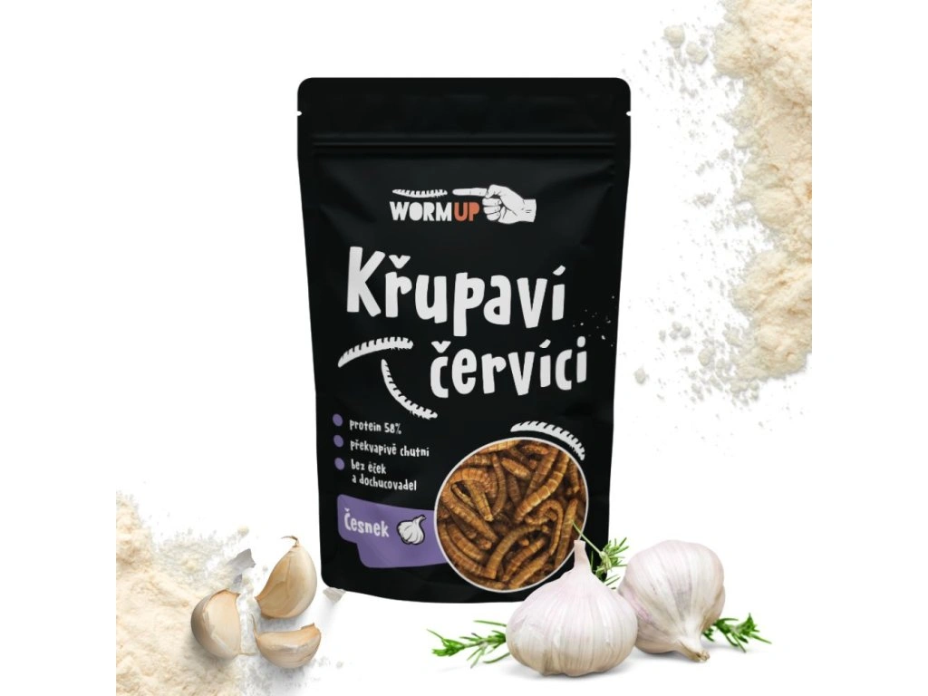 WormUP Křupaví červíci česnek 20 g