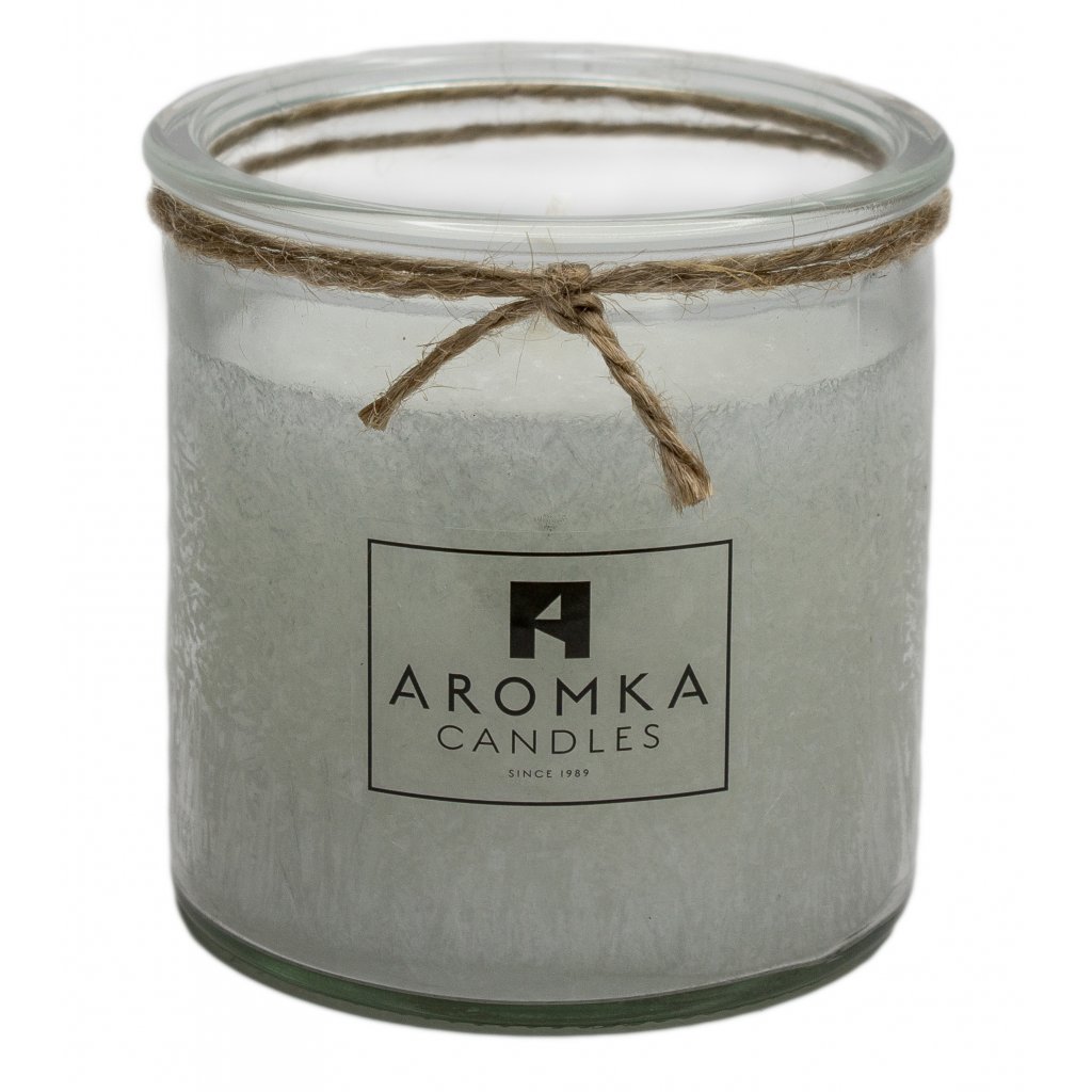 Přírodní vonná svíčka palmová - AROMKA - Recyklované sklo - černý hrozen