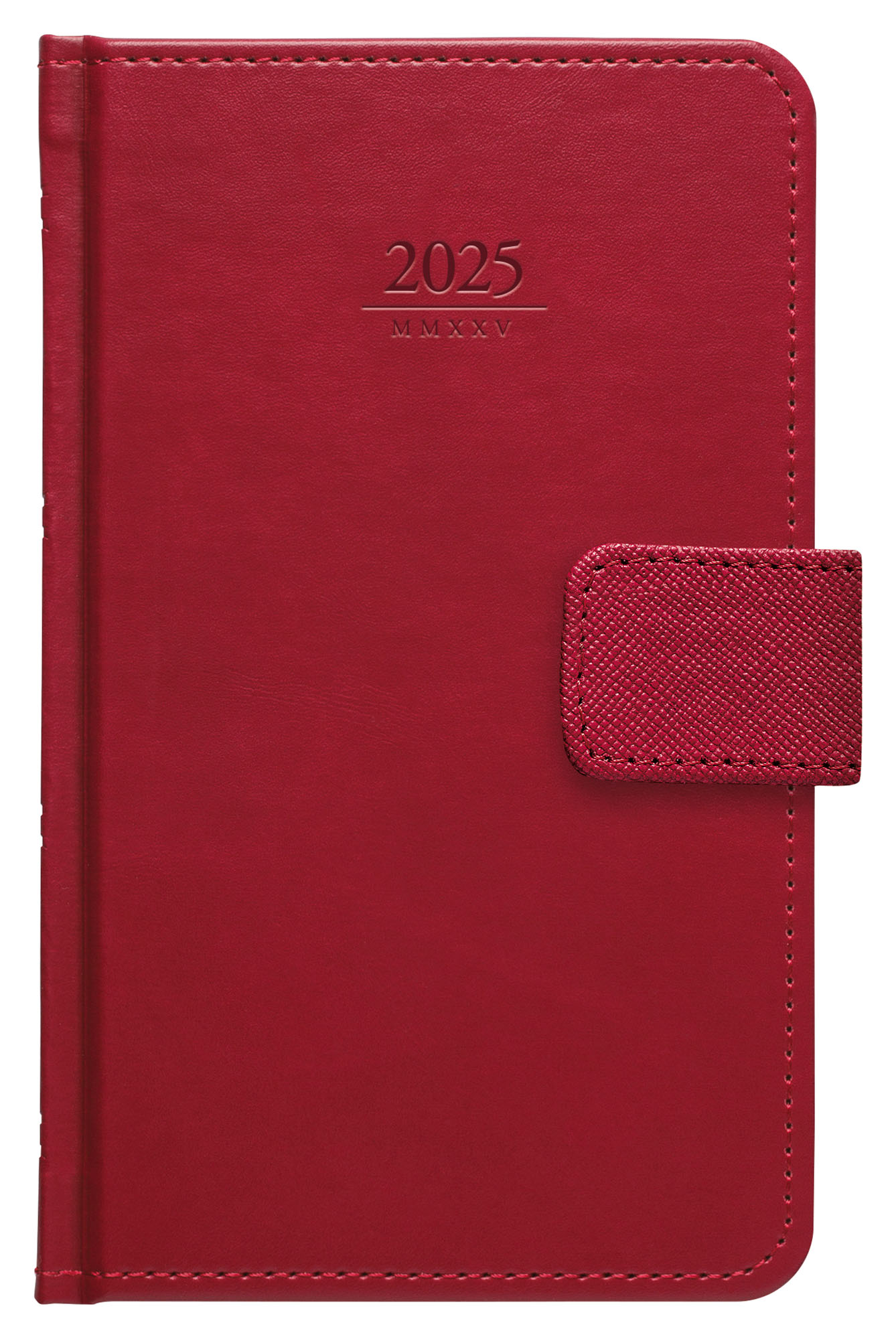 Kapesní diář Gemma s poutkem 2025, 9x15 cm - červená