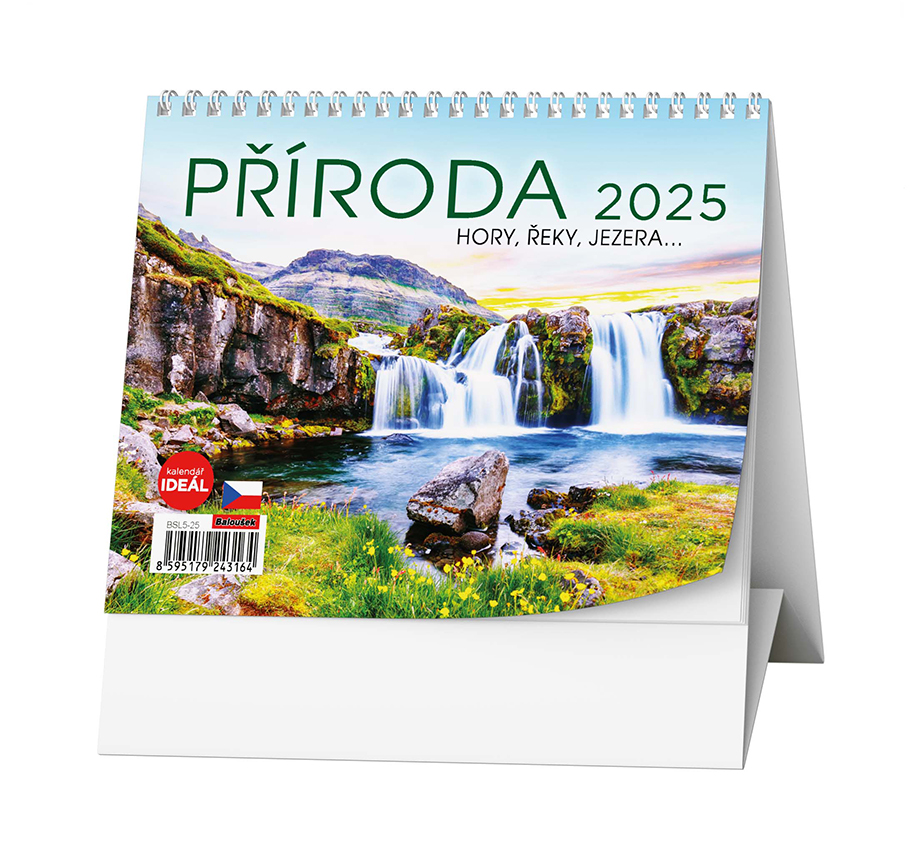 Stolní kalendář IDEÁL - Příroda, hory, řeky, jezera… 2025