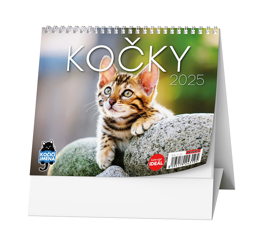 Stolní kalendář IDEÁL - Kočky /s kočičími jmény/ 2025
