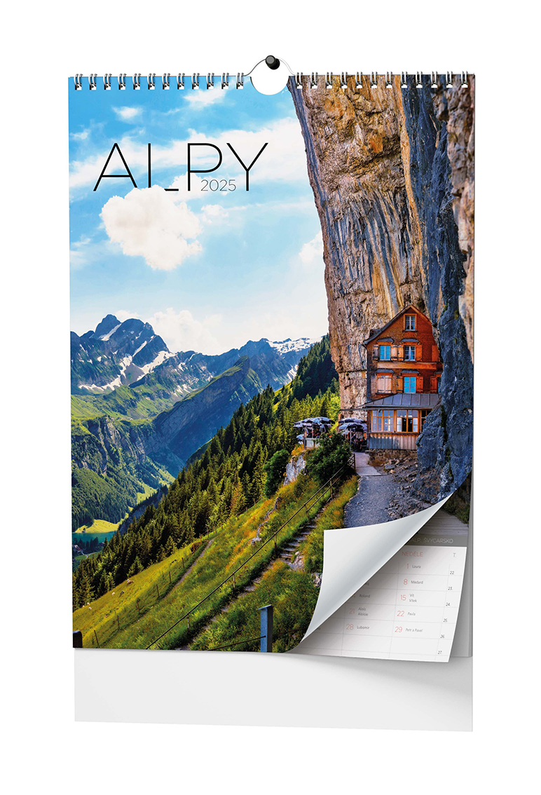 Nástěnný kalendář Alpy 2025