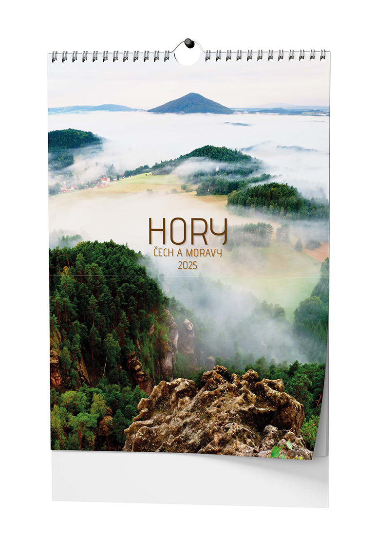 Nástěnný kalendář Hory Čech a Moravy 2025