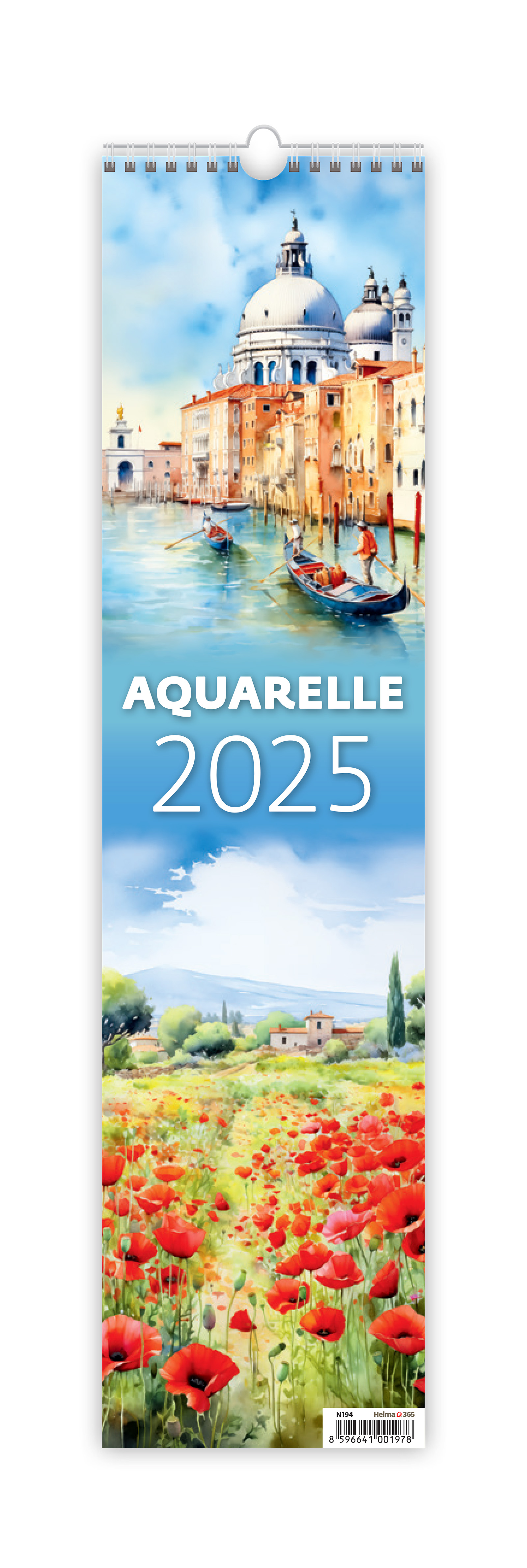 Nástěnný kalendář Aquarelle 2025 - vázanka
