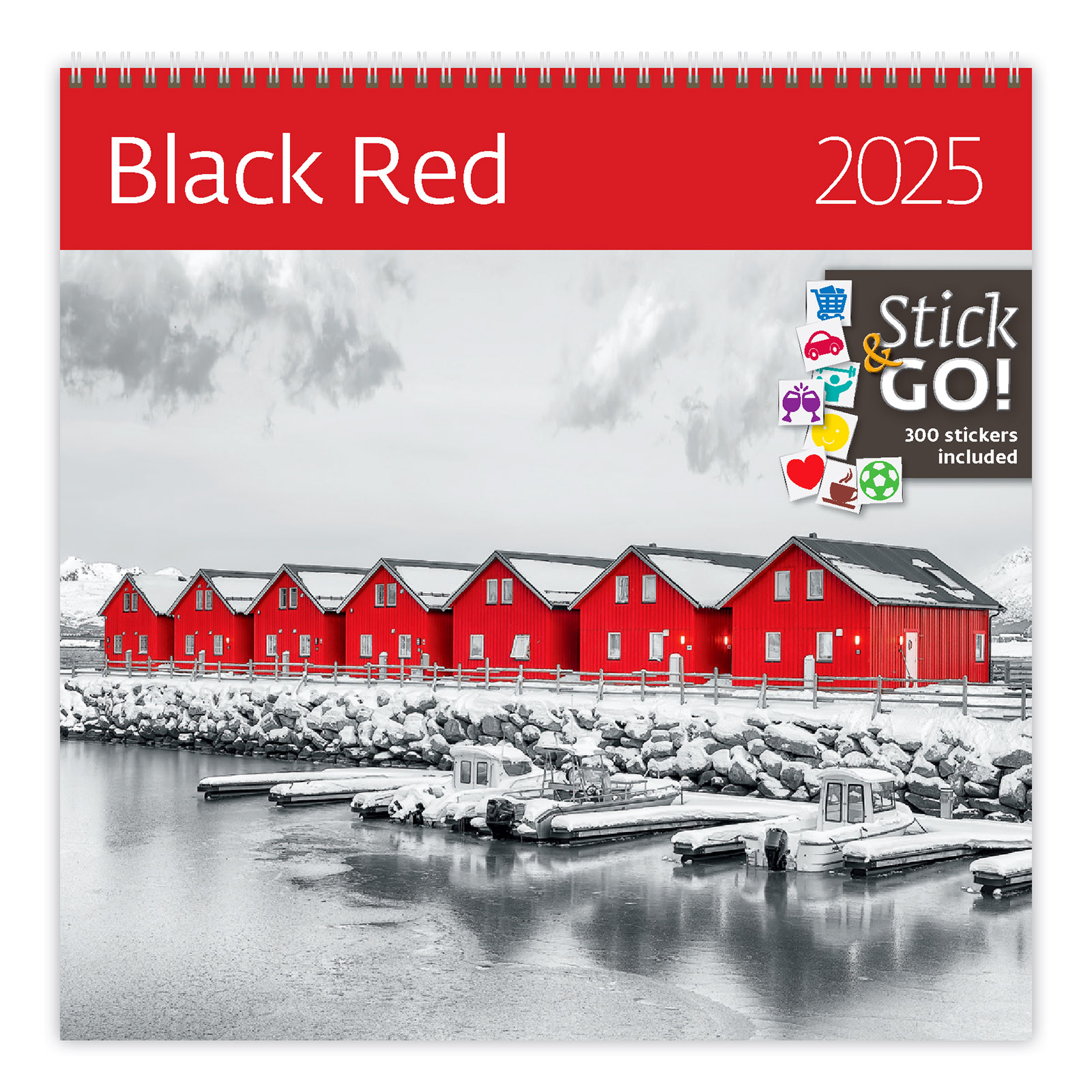 Nástěnný kalendář Black Red 2025