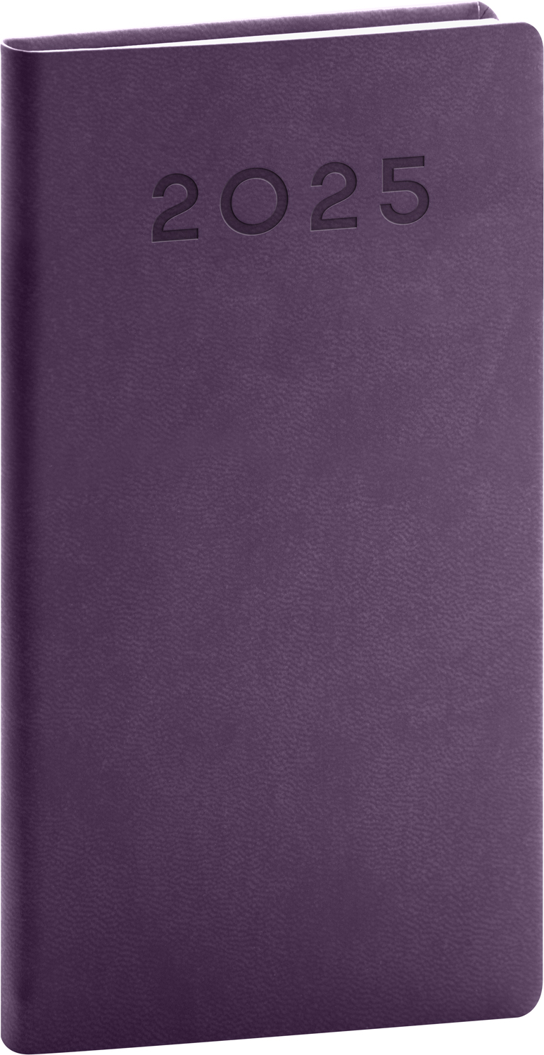 Kapesní diář Aprint Neo 2025, 9x15,5 cm - fialová